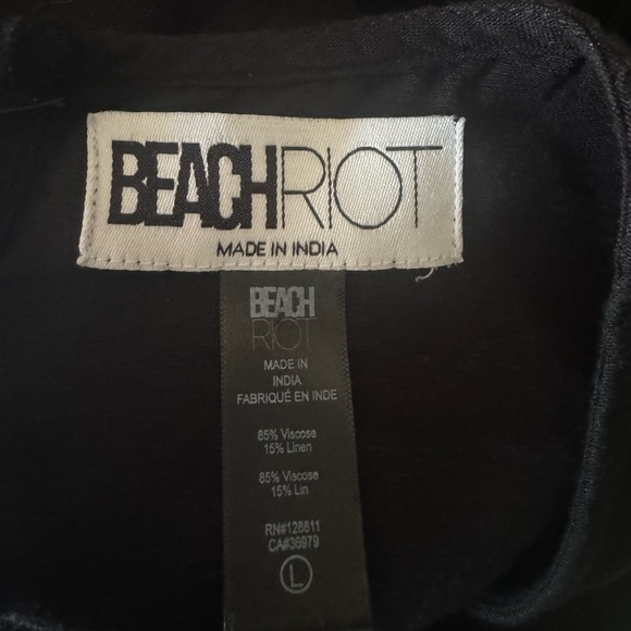 Beach Riot Weston Cutout Puff Sleeve Back Linen Blend Maxi Dress - Black - Large - Picture 9 of 11